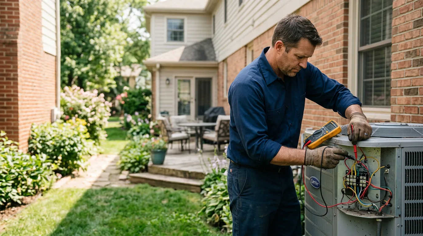 HVAC technician working near South Milford, IN